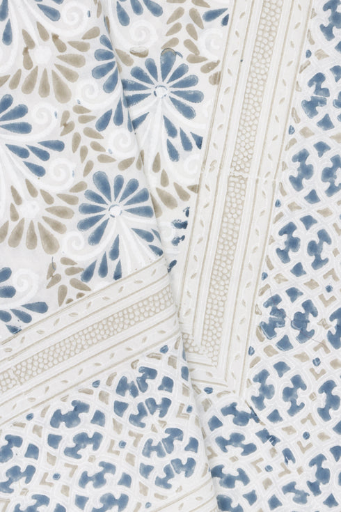 20s Cotton KING SIZE Bed Cover in Block Print